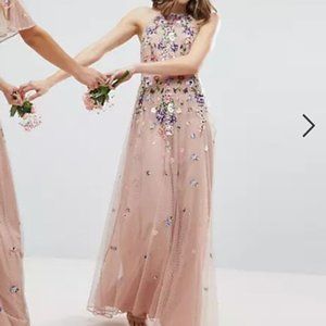 ASOS | Dresses | Asos Tall Floral Embroidered Dobby Mesh Cami Strap Maxi  Dress Uk 6 Us 12 Nwt | Poshmark